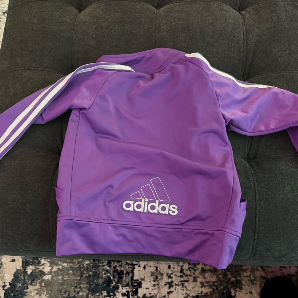 Adidas Kids Jogger Set in Vibrant Purple - Picture 4 of 6